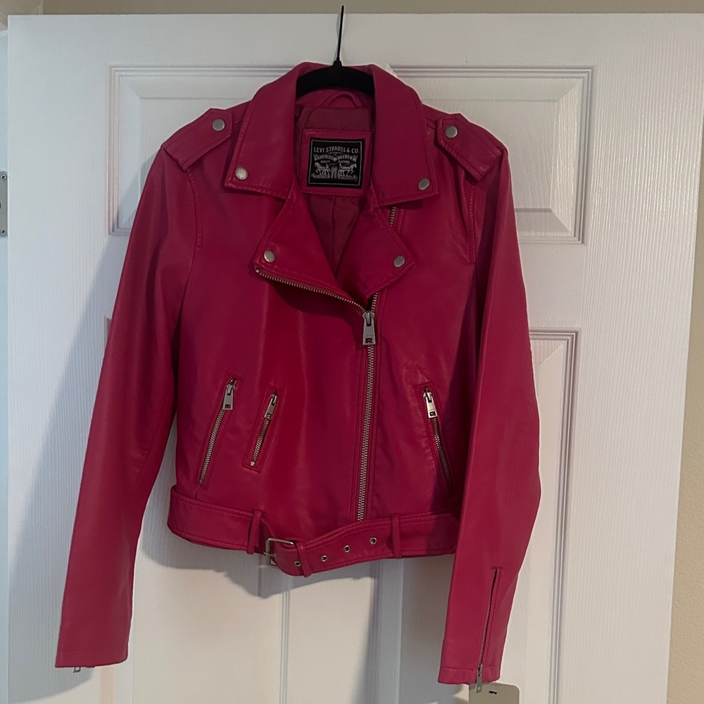 Levis Leather hot pink Jacket